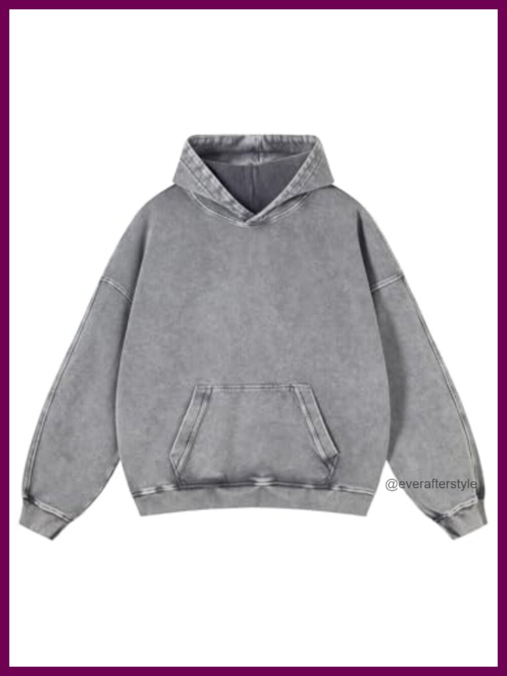 Oversized Acid Wash Hoodie Pullover Cotton Vintage Streetwear Sweatshirt